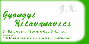 gyongyi milovanovics business card